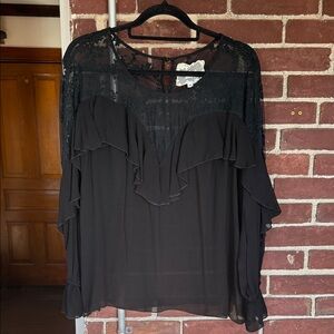 Johnny Was Black Lace Blouse